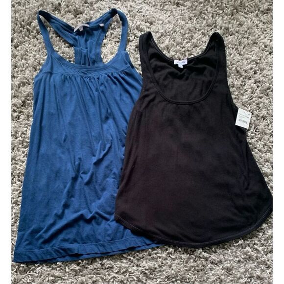 NEW VINCE & SPLENDID Anthropologie BLACK & BLUE Basic Tank Top  LOT sz S - Picture 1 of 5